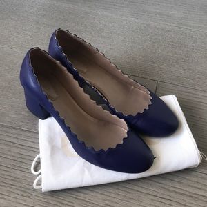 Chloe Lauren Scallop Heel Size 34 Blue